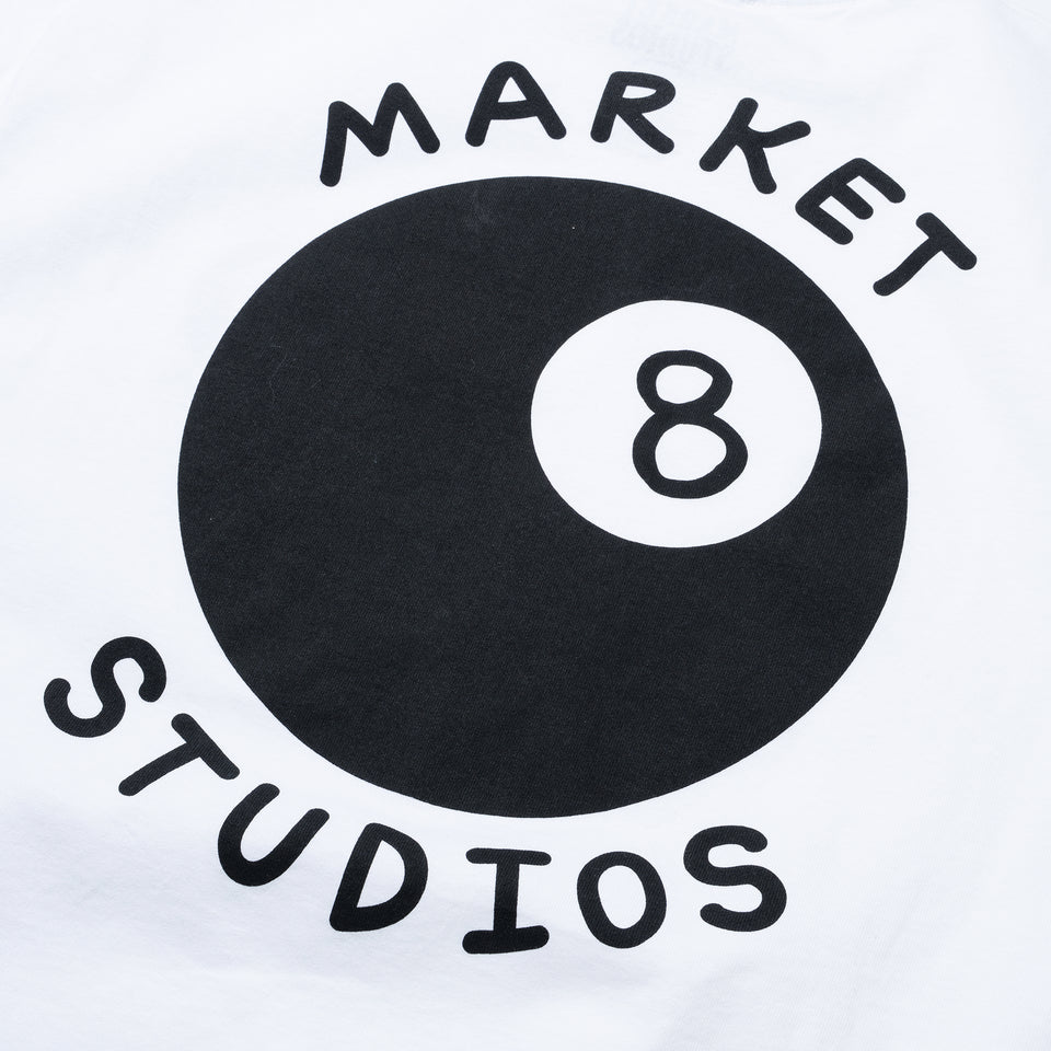 Market Eight Ball T-Shirt - White - Stencil