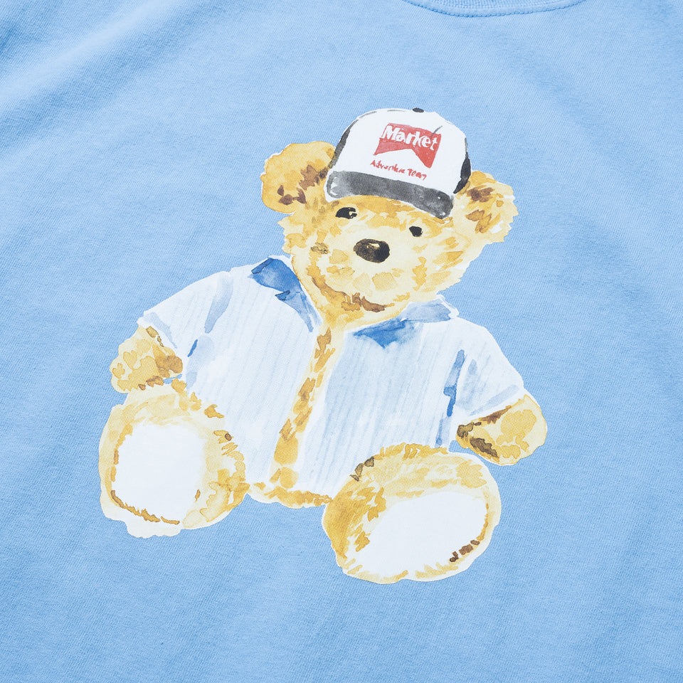 Market Watercolor Bear T-Shirt - Blue - Stencil