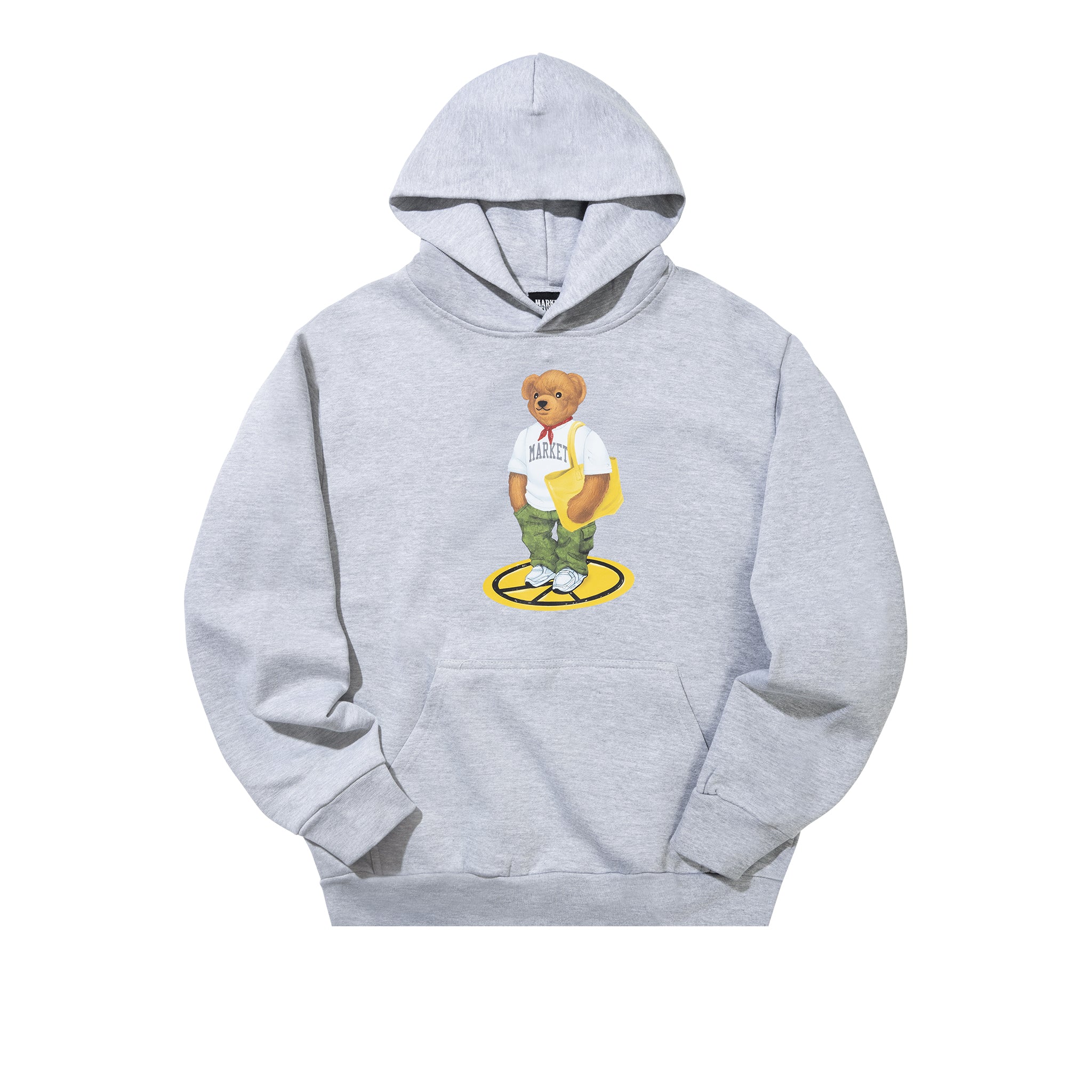 Market Stand For Peace Bear Hoodie - Ash Grey - Stencil