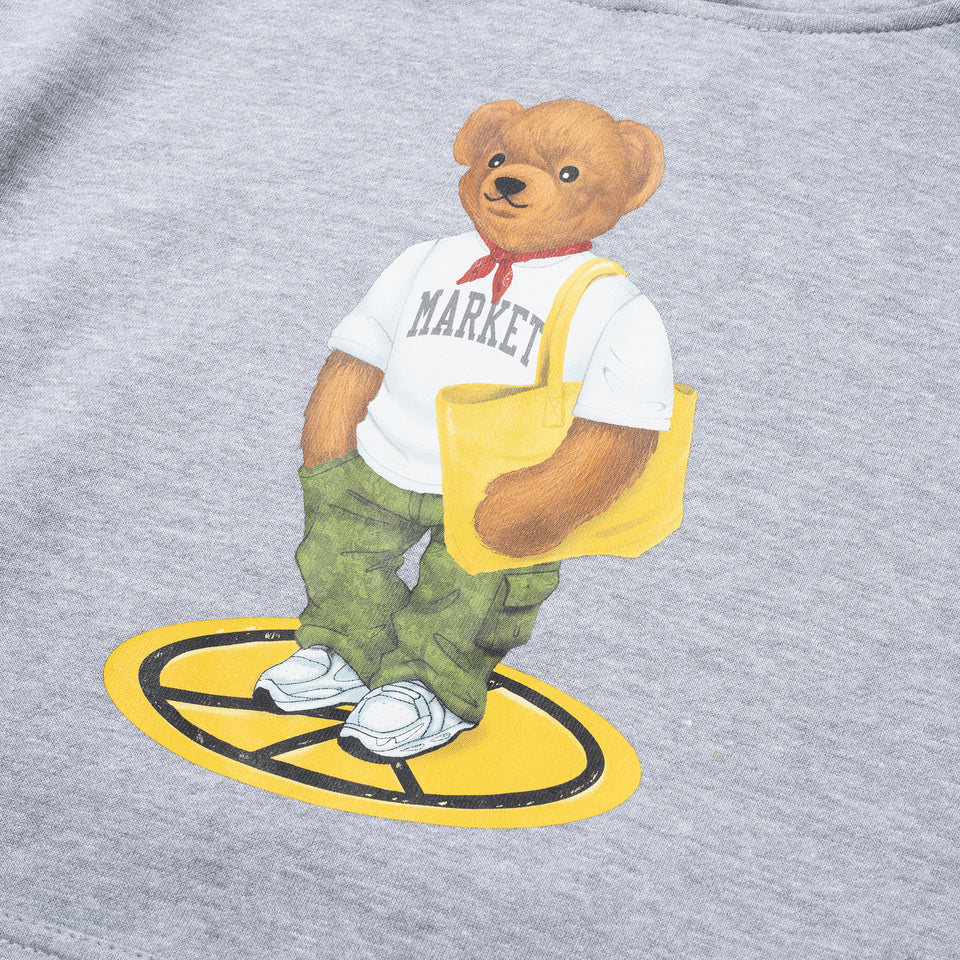 Market Stand For Peace Bear Hoodie - Ash Grey - Stencil