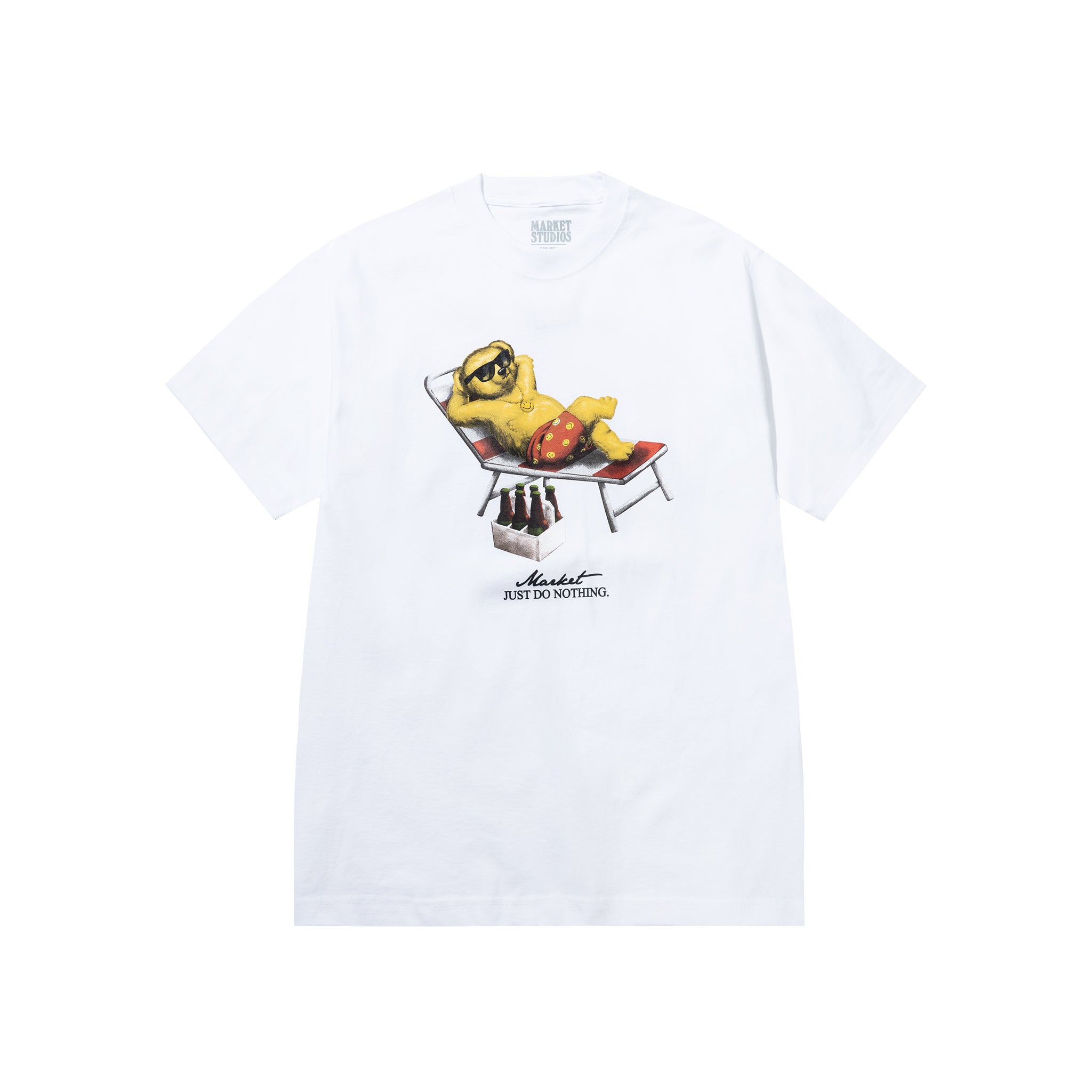 Market Smiley Bearly a Care T-Shirt - White - Stencil