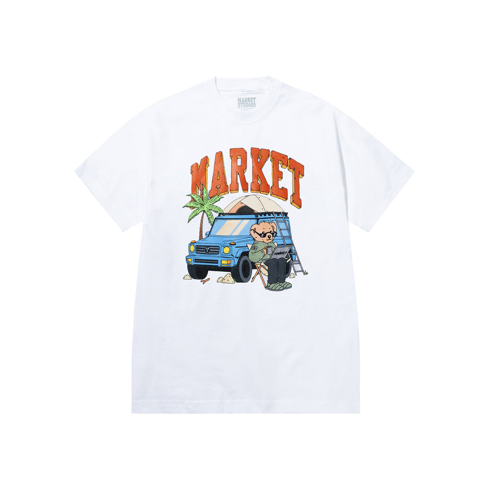 Market Car Camper T-Shirt - White - Stencil