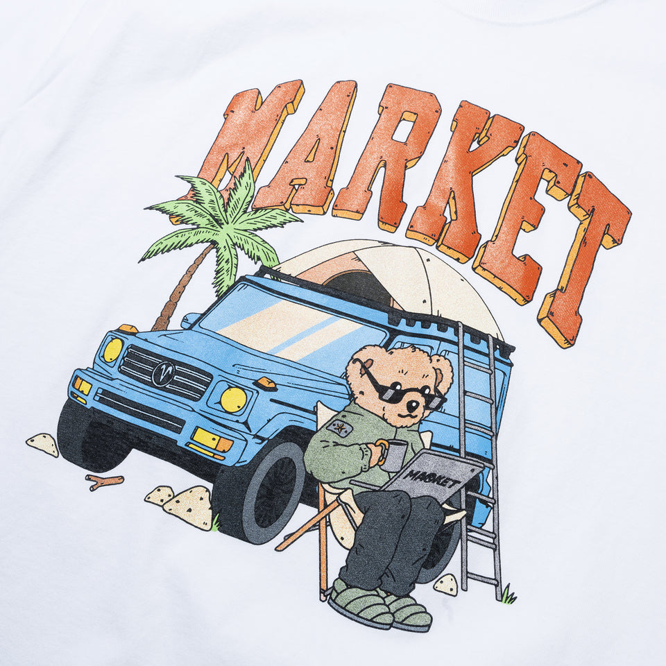 Market Car Camper T-Shirt - White - Stencil