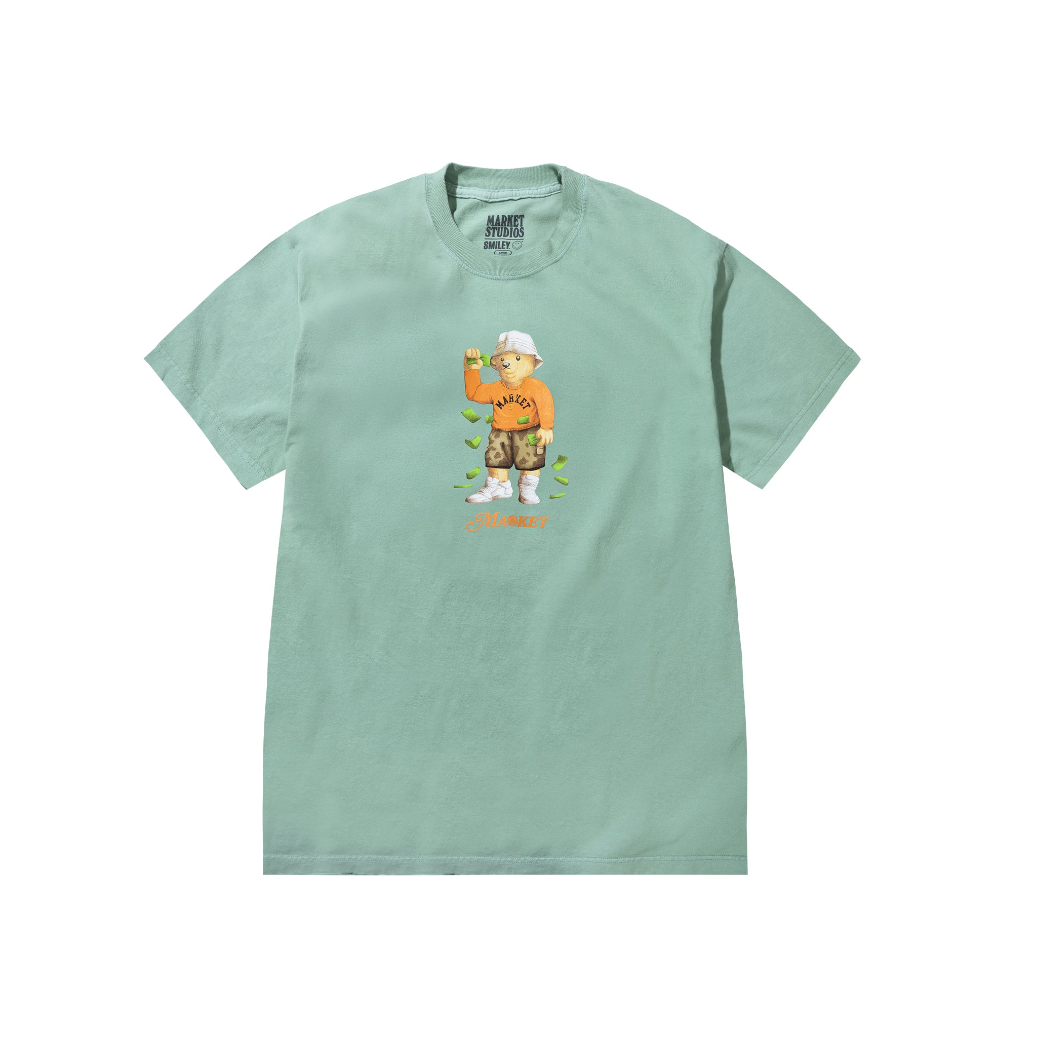 Market Making It Rain Bear T-Shirt - Green - Stencil