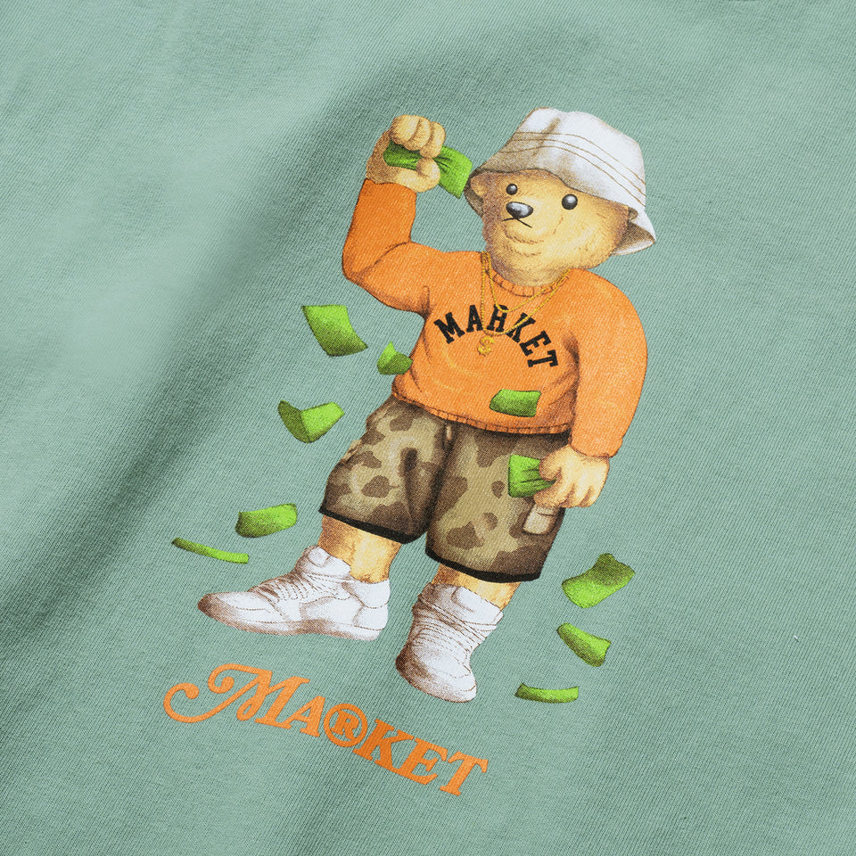 Market Making It Rain Bear T-Shirt - Green - Stencil
