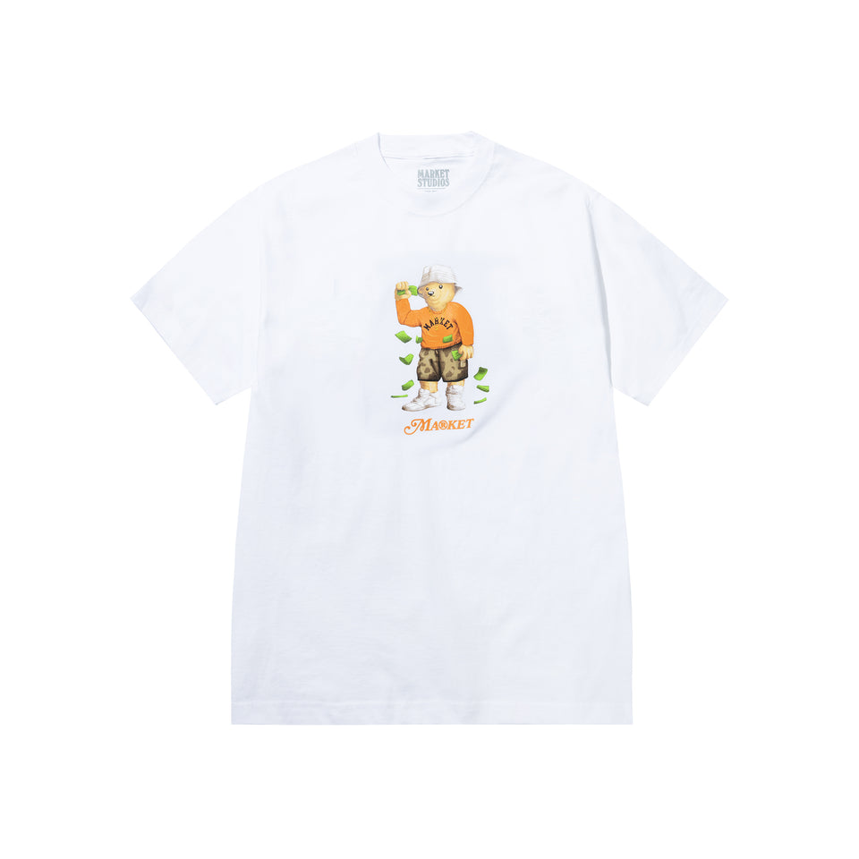 Market Making It Rain Bear T-Shirt - White - Stencil