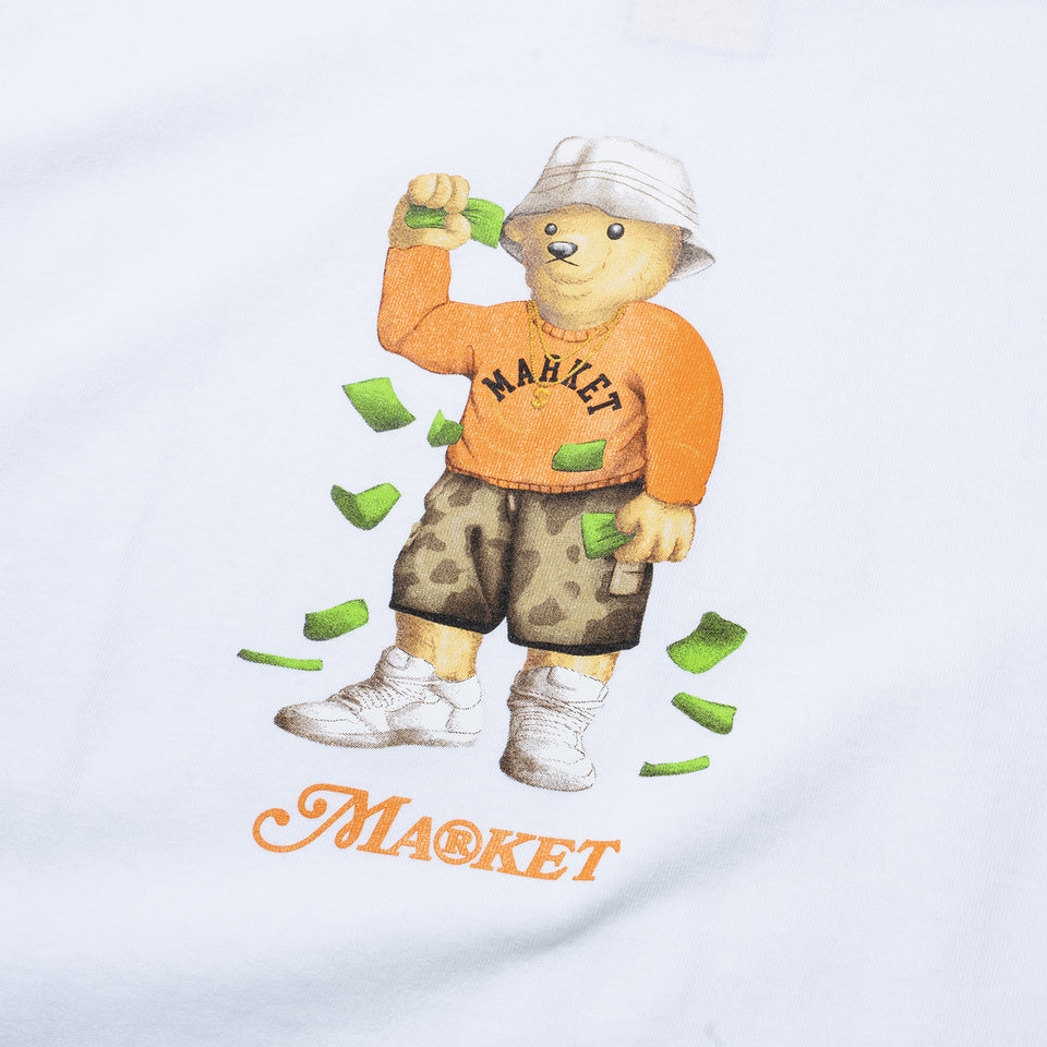 Market Making It Rain Bear T-Shirt - White - Stencil