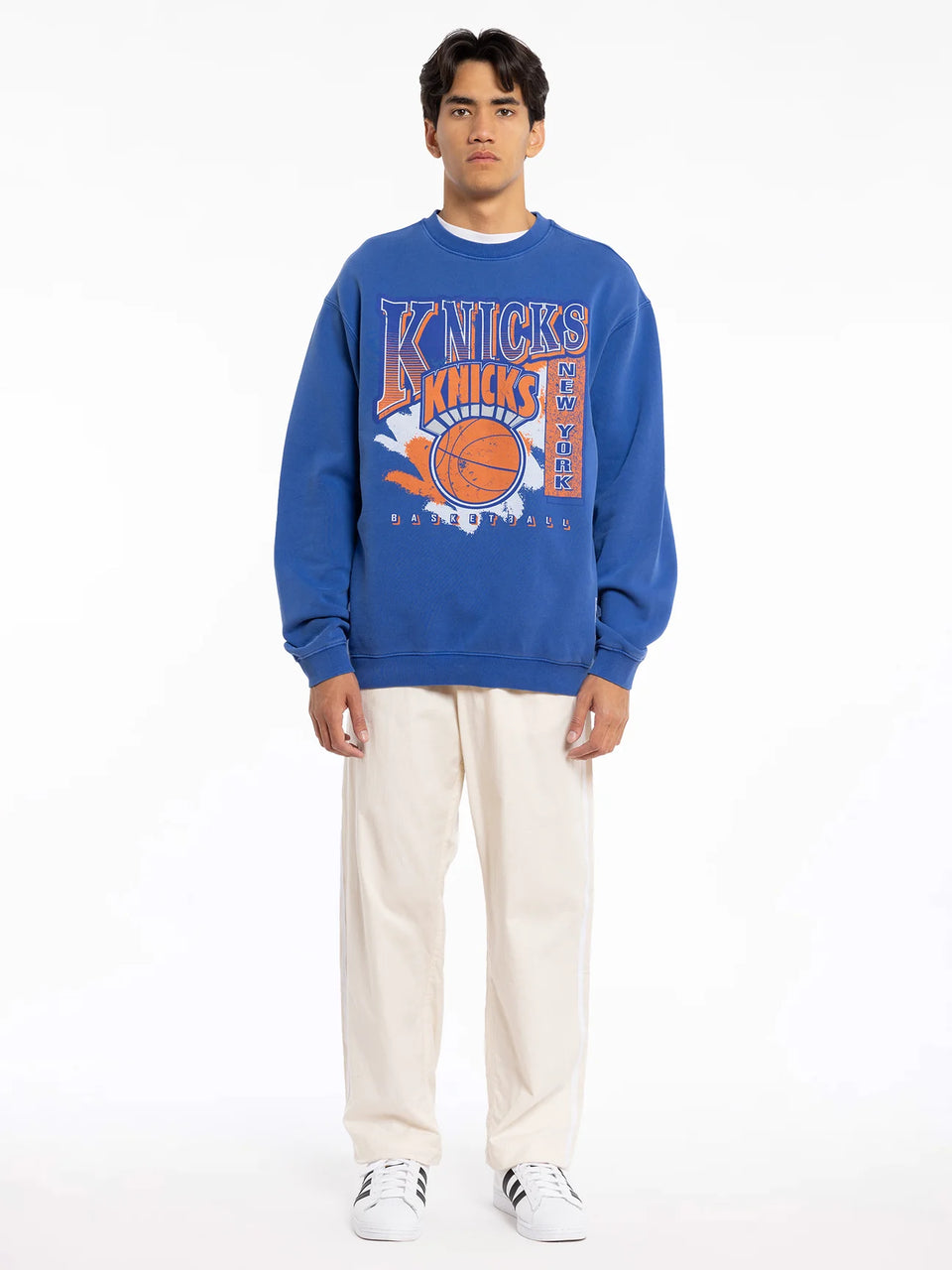 Mitchell & Ness Paintbrush Crew Knicks - Knicks Blue
