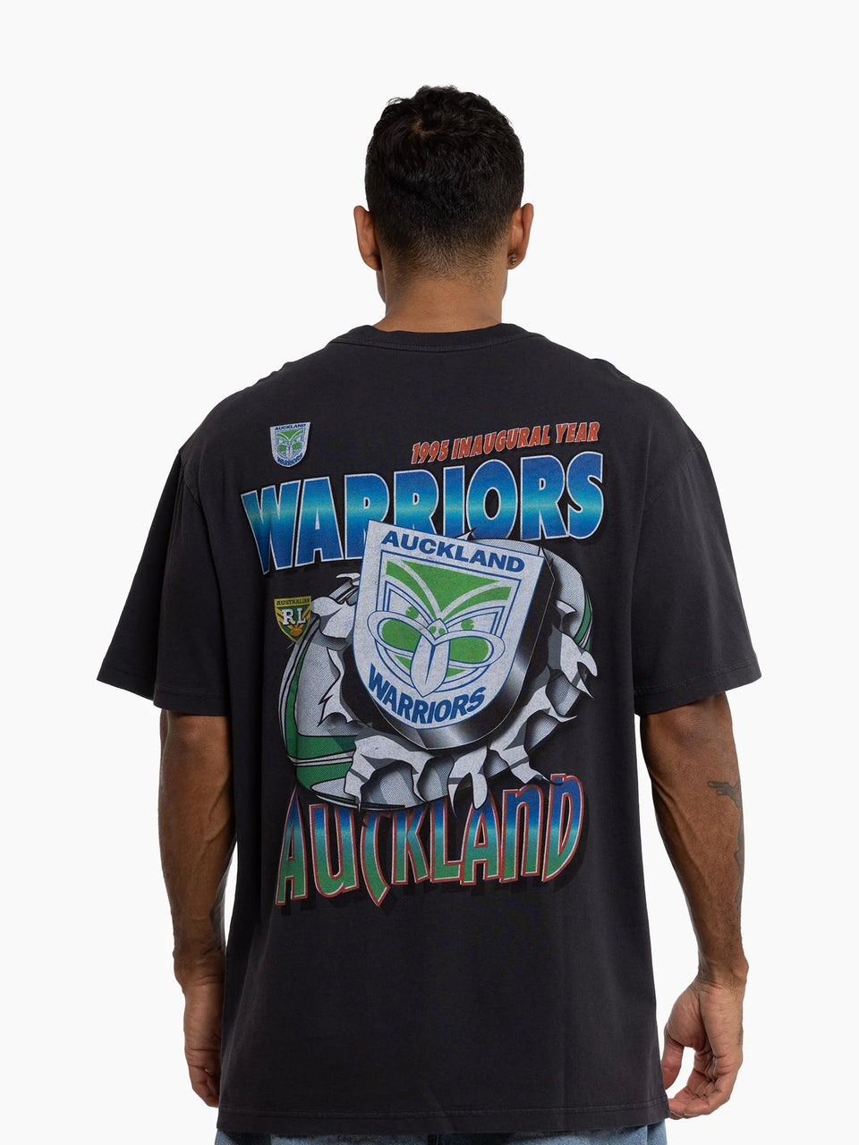 Mitchell & Ness NZ Warriors BALL BUSTING TEE - Overdyed Black