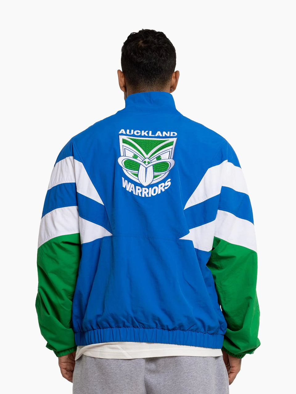 Mitchell & Ness Auckland Warriors Zip Spray Jacket - Blue/White/Green