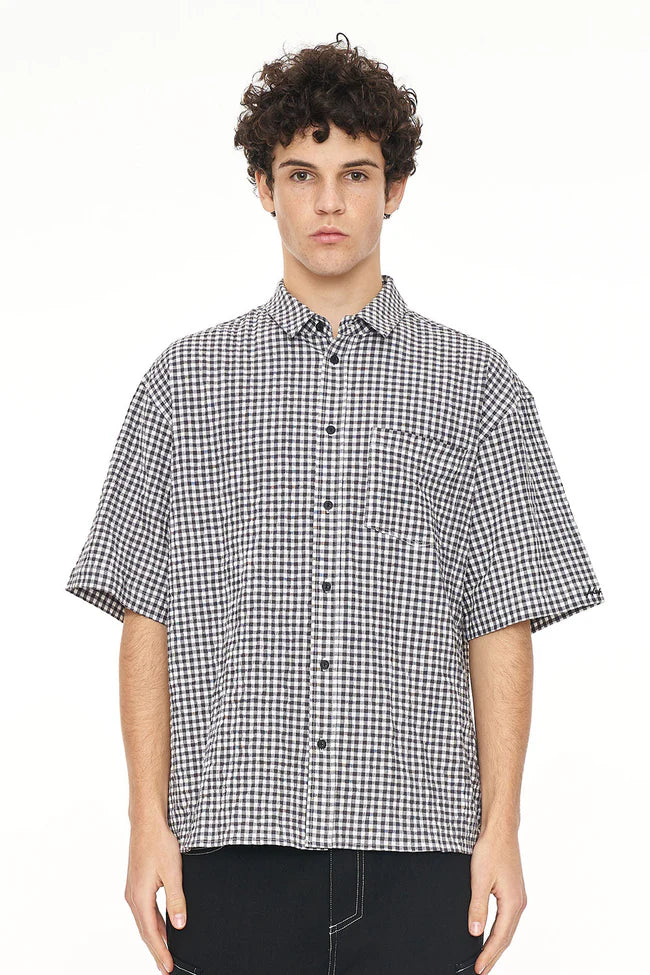 Huffer Crosby SS Shirt - Black/Ivory