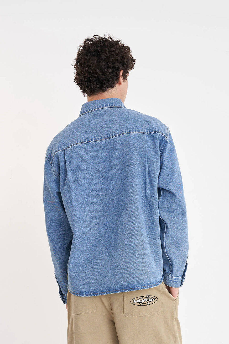 Huffer Denim Cube Shirt - Mid Wash