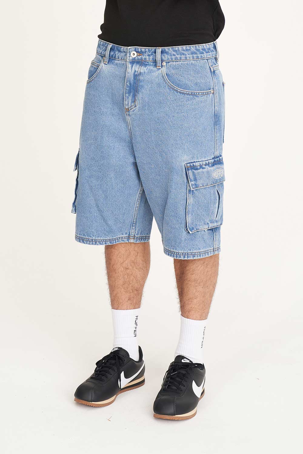 Huffer Xtra Baggy Cargo Short - Blue Wash