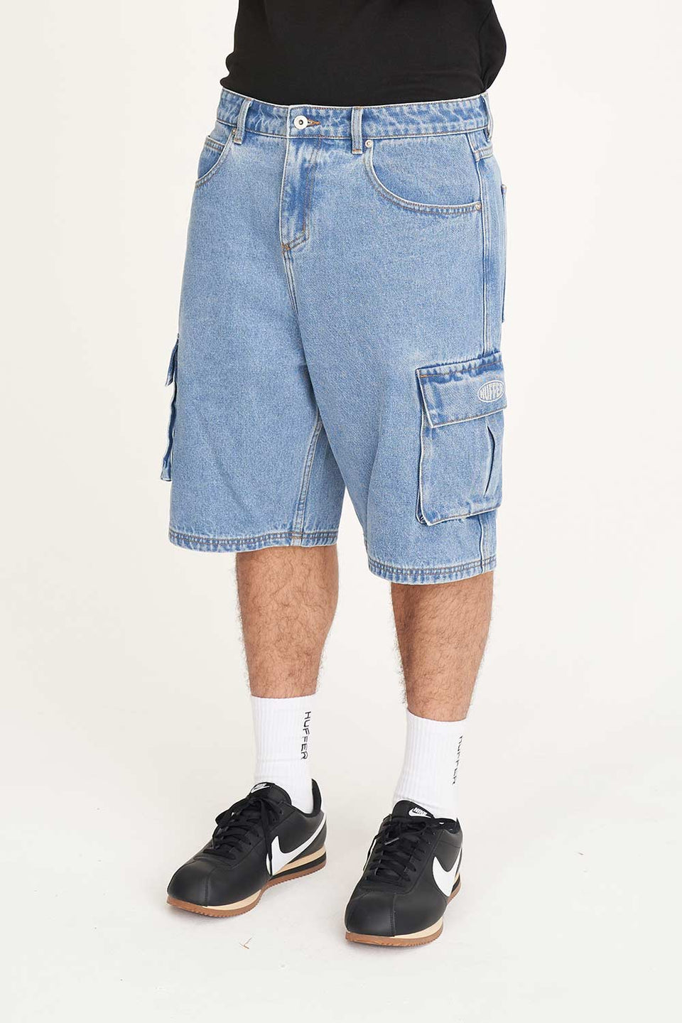 Huffer Xtra Baggy Cargo Short - Blue Wash