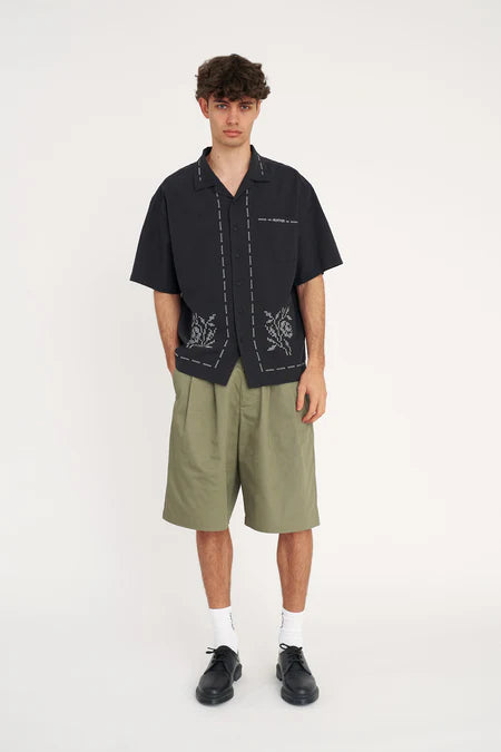 Huffer Cabana Flor Shirt - Basalt - Stencil
