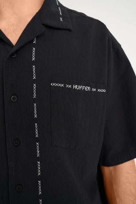 Huffer Cabana Flor Shirt - Basalt - Stencil