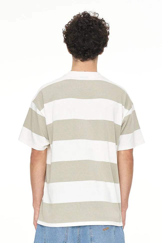 Huffer Stripe Block Tee - Moonrock/Chalk