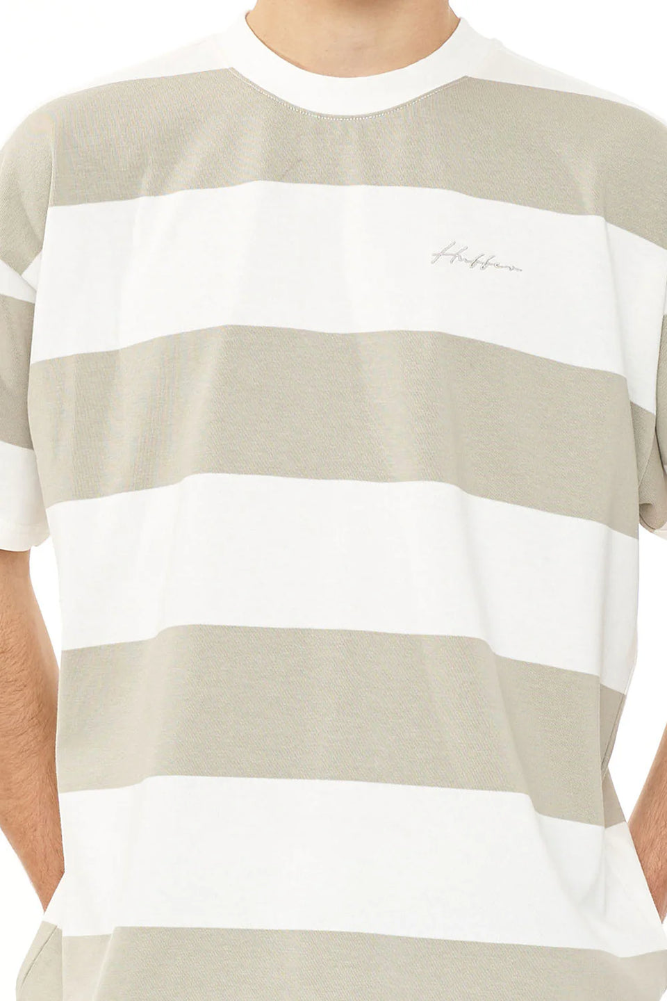 Huffer Stripe Block Tee - Moonrock/Chalk