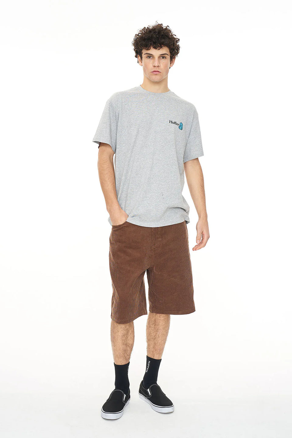 Huffer Sup Tee 190/Beaten Track - Grey Marle