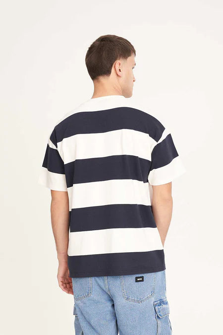 Huffer Game Day Stripe Tee - Navy/Chalk
