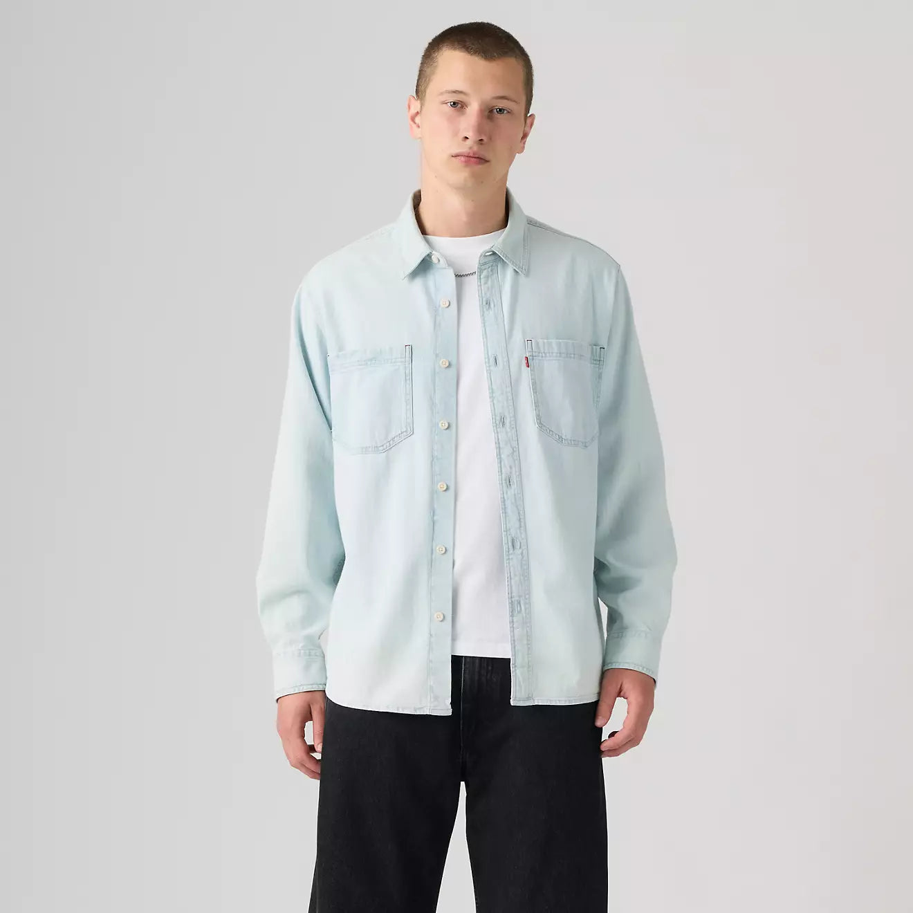 Levi's Men's Mariposa Worker Shirt - Luisa Light Wash - Stencil