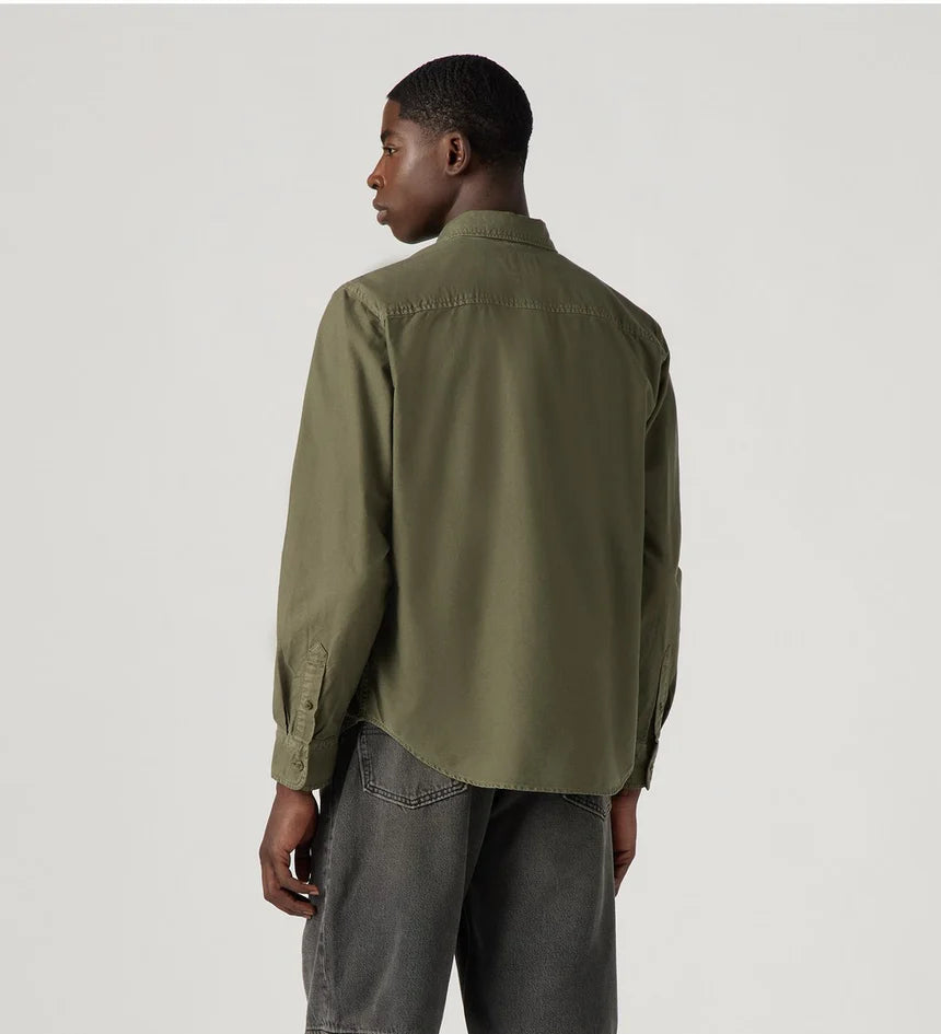 Levi's Men's Authentic Button Down Shirt - Parks Sage Garment Dye - Stencil