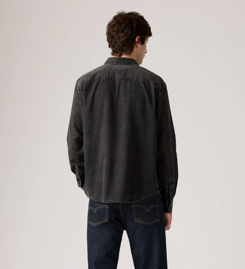Levi's Men's Authentic Button Down Shirt - Gizmo Washed Black - Stencil