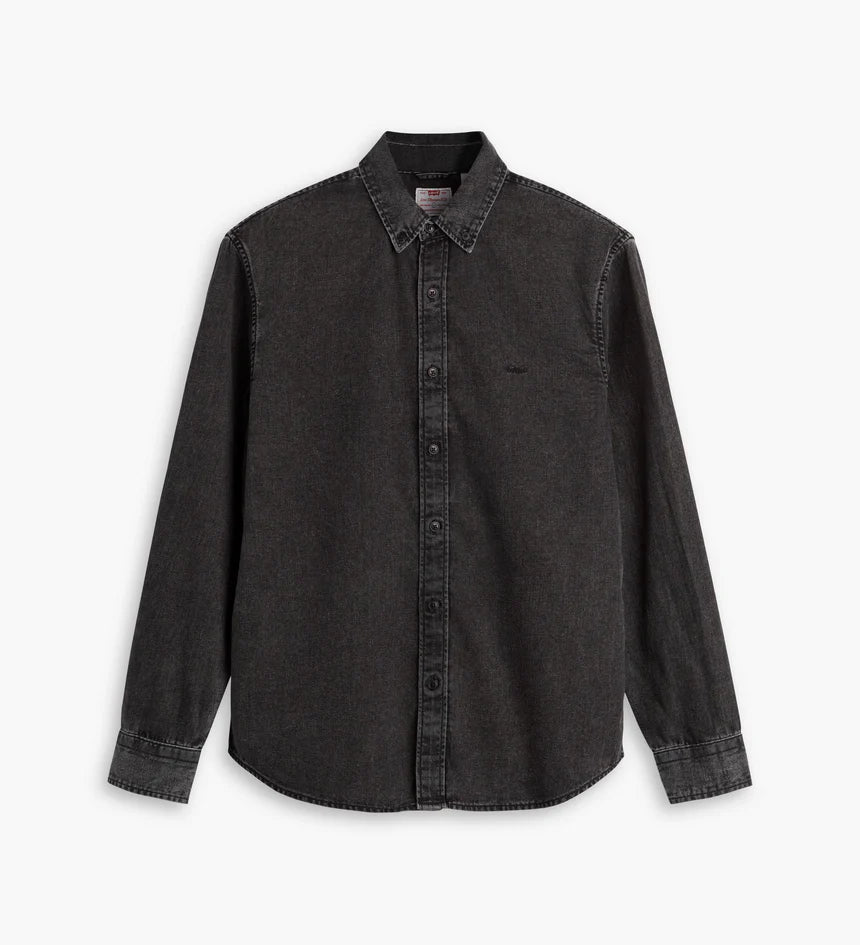 Levi's Men's Authentic Button Down Shirt - Gizmo Washed Black - Stencil