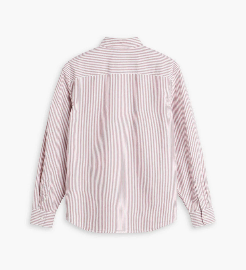 Levi's Men's Authentic Button Down Shirt - Waylon Stripe Russet Brown