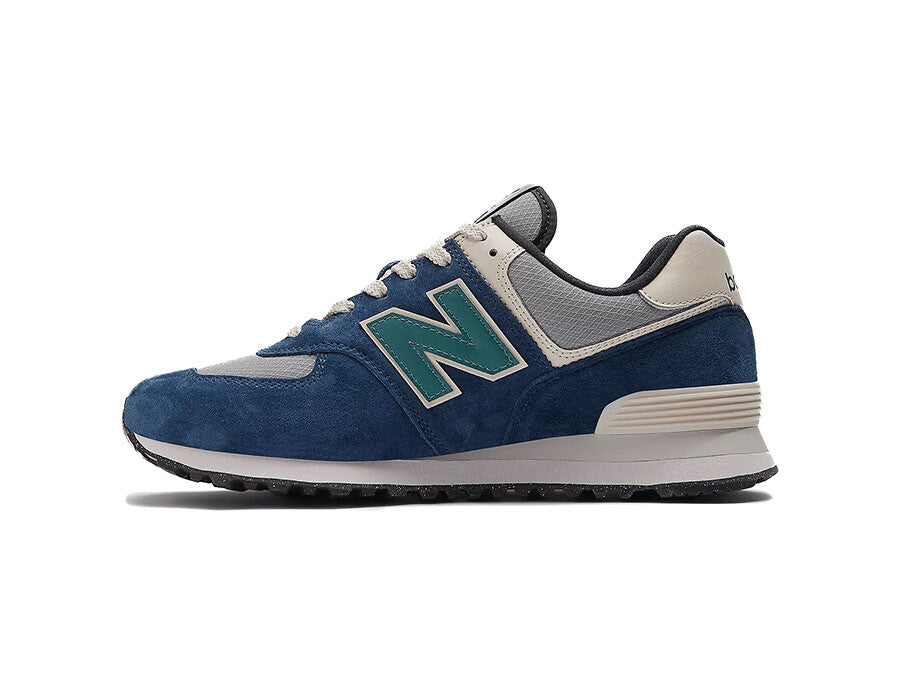New Balance 574 - NB Navy with Slate Grey and New Spruce - Stencil