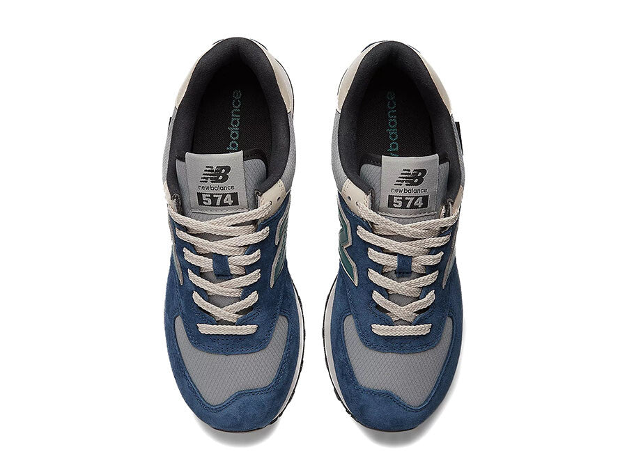 New Balance 574 - NB Navy with Slate Grey and New Spruce - Stencil