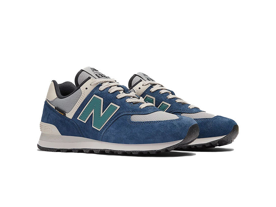 New Balance 574 - NB Navy with Slate Grey and New Spruce - Stencil
