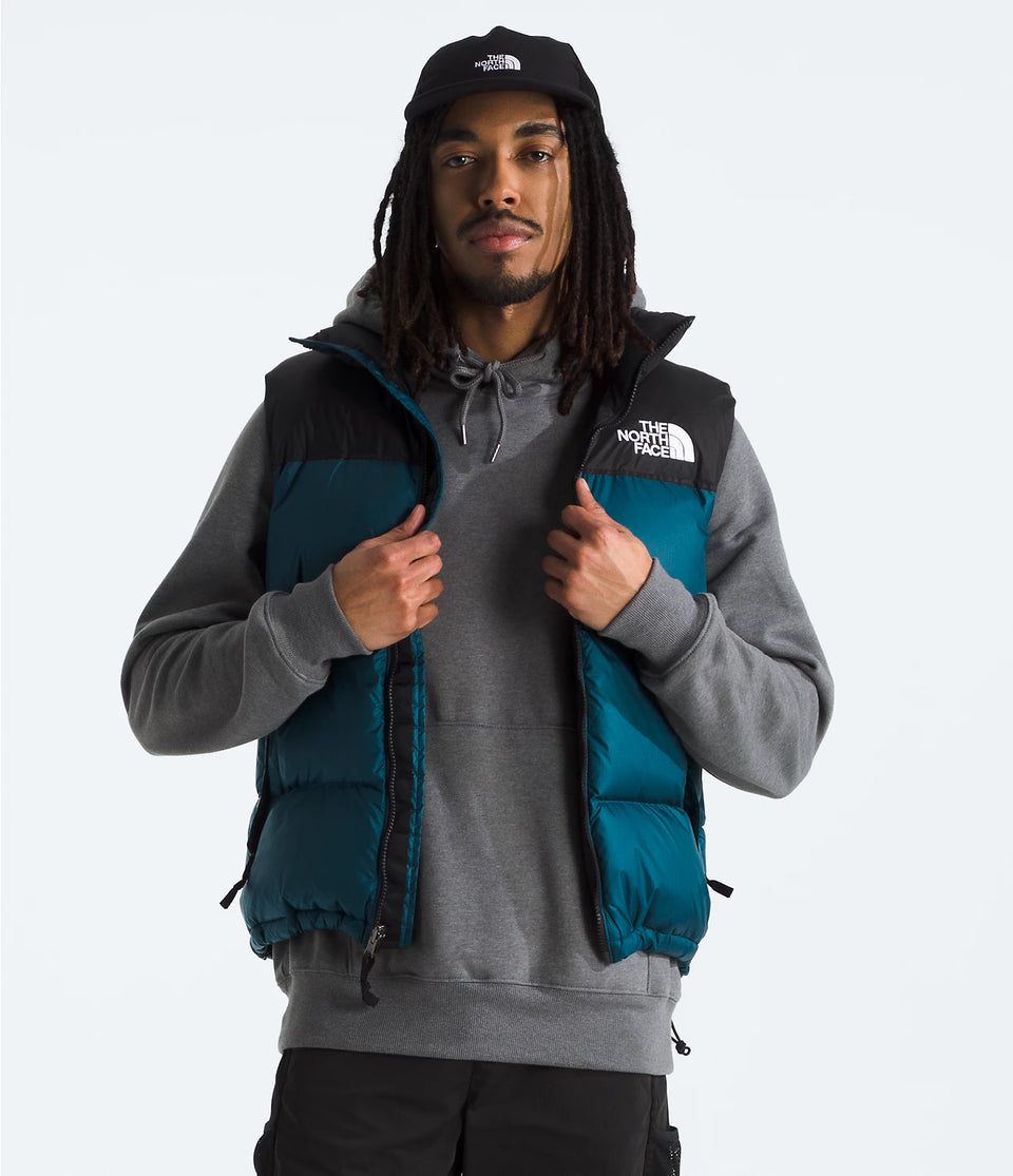 The North Face Men s 1996 Retro Nuptse Vest Midnight Petrol TNF Blac Stencil