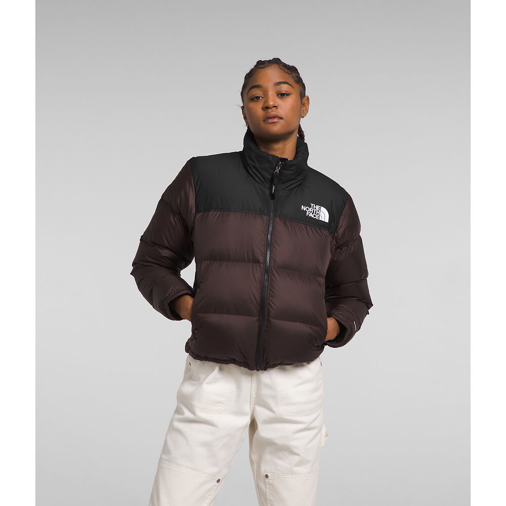 The North Face Women's 1996 Retro Nuptse Jacket Coal Brown/TNF Black - Stencil
