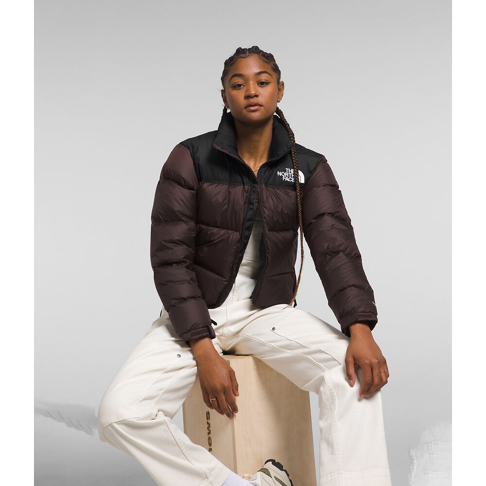 The North Face Women's 1996 Retro Nuptse Jacket Coal Brown/TNF Black - Stencil