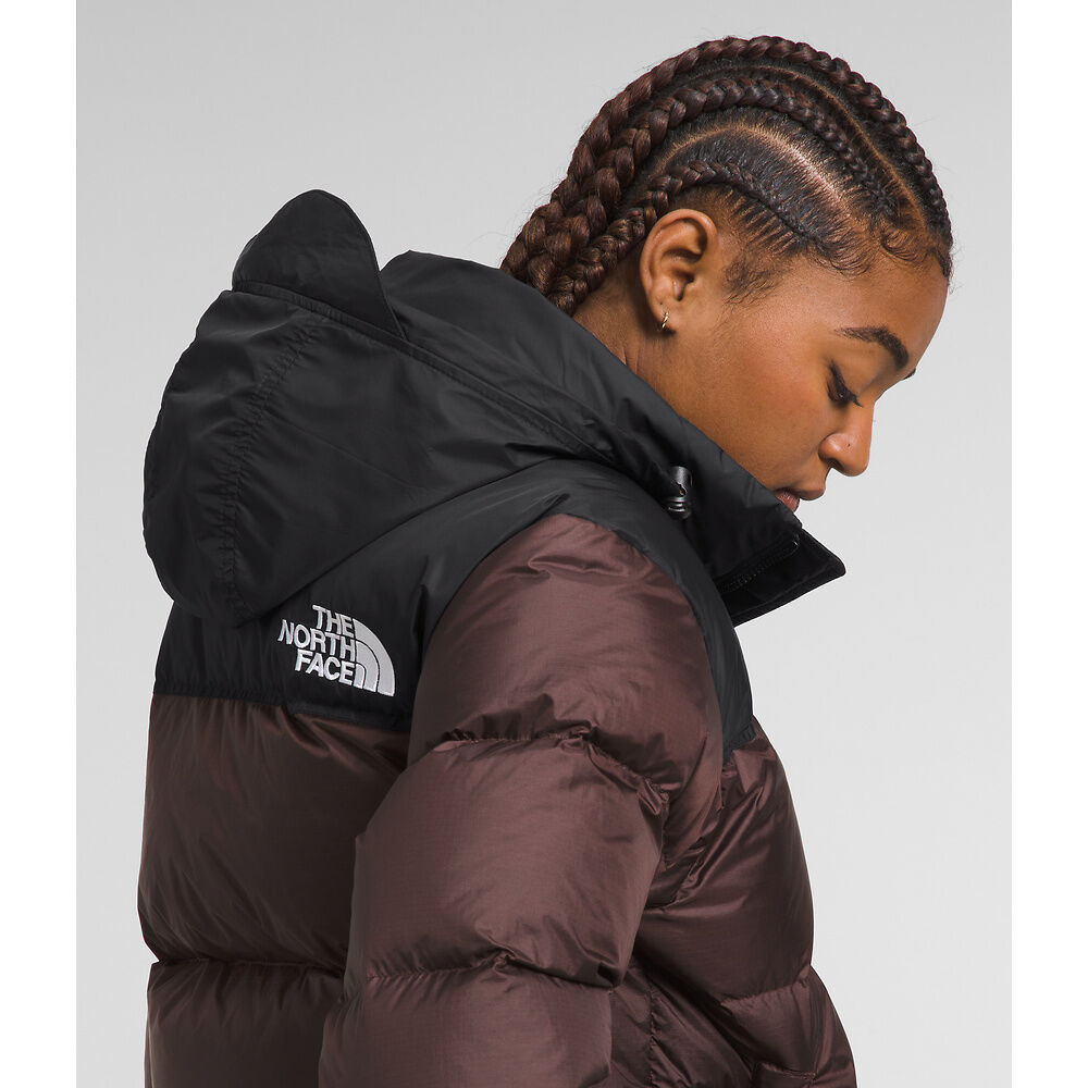 The North Face Women's 1996 Retro Nuptse Jacket Coal Brown/TNF Black - Stencil