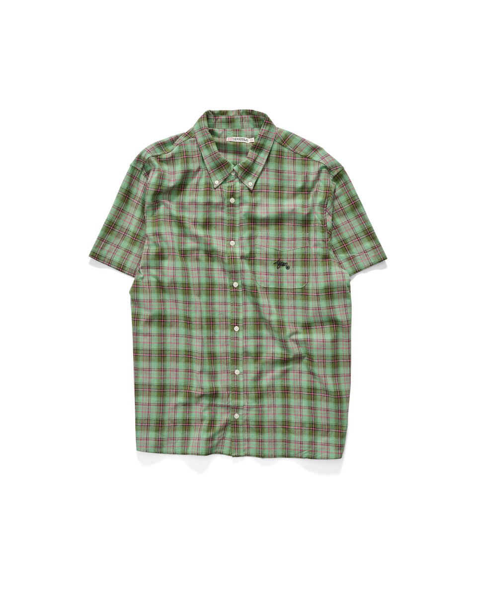S-Double Blend Check S/S Shirt - Green