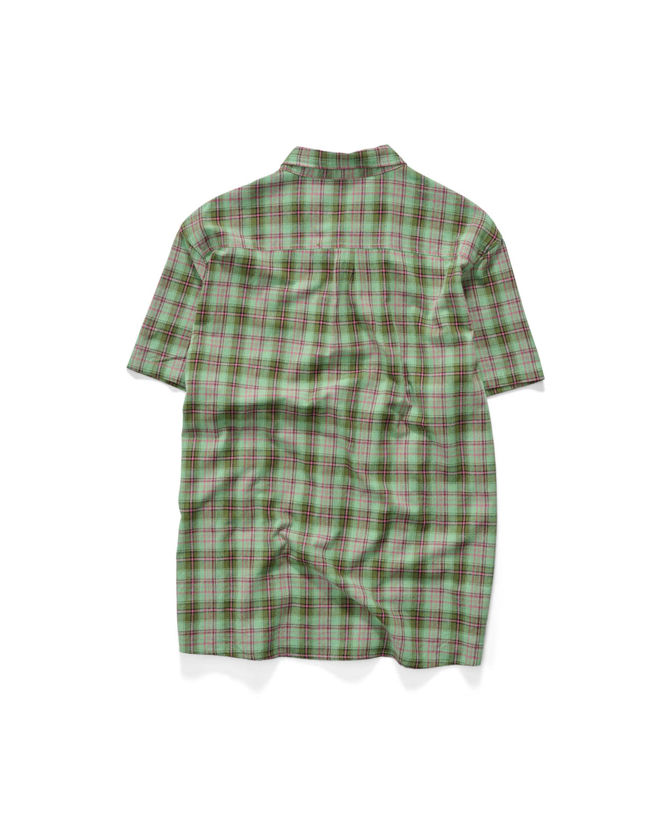 S-Double Blend Check S/S Shirt - Green