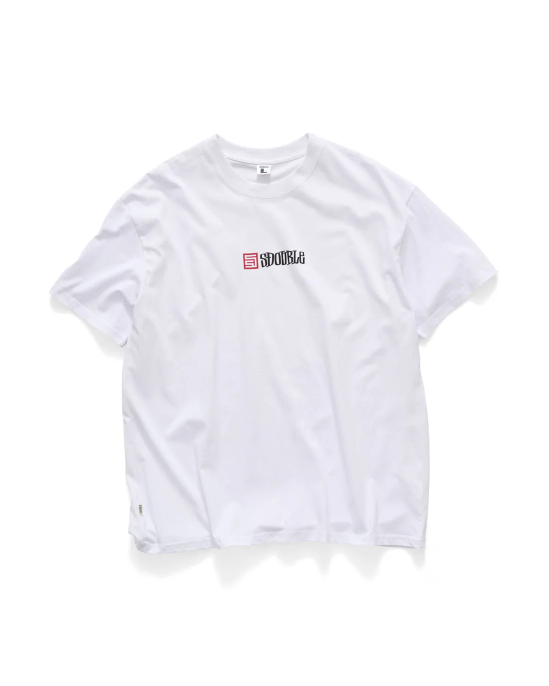S-Double S Cube Mid Block SS Tee - White - Stencil