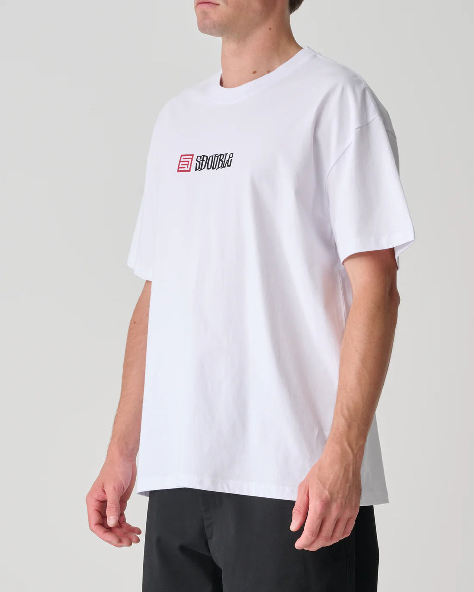 S-Double S Cube Mid Block SS Tee - White