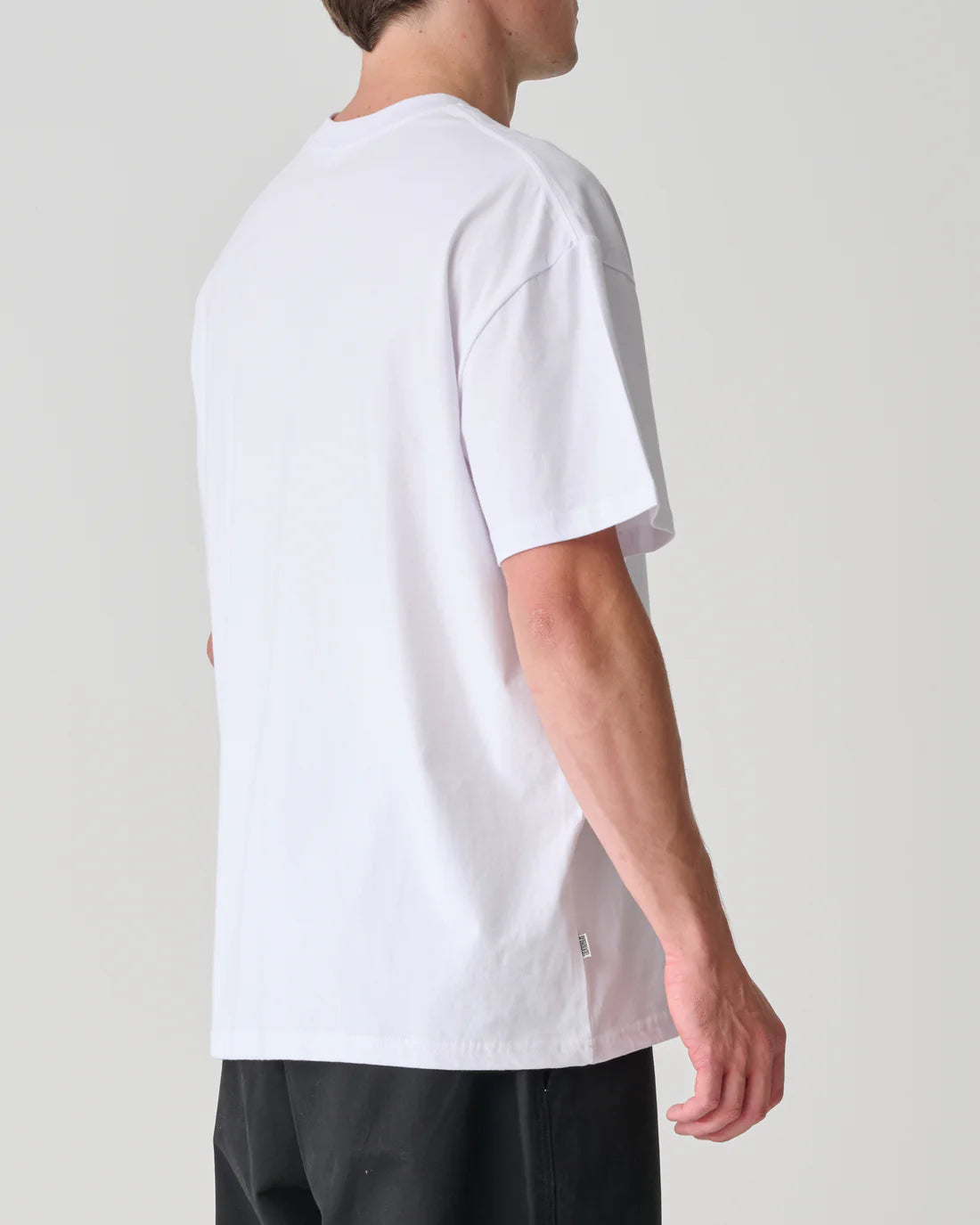 S-Double S Cube Mid Block SS Tee - White - Stencil