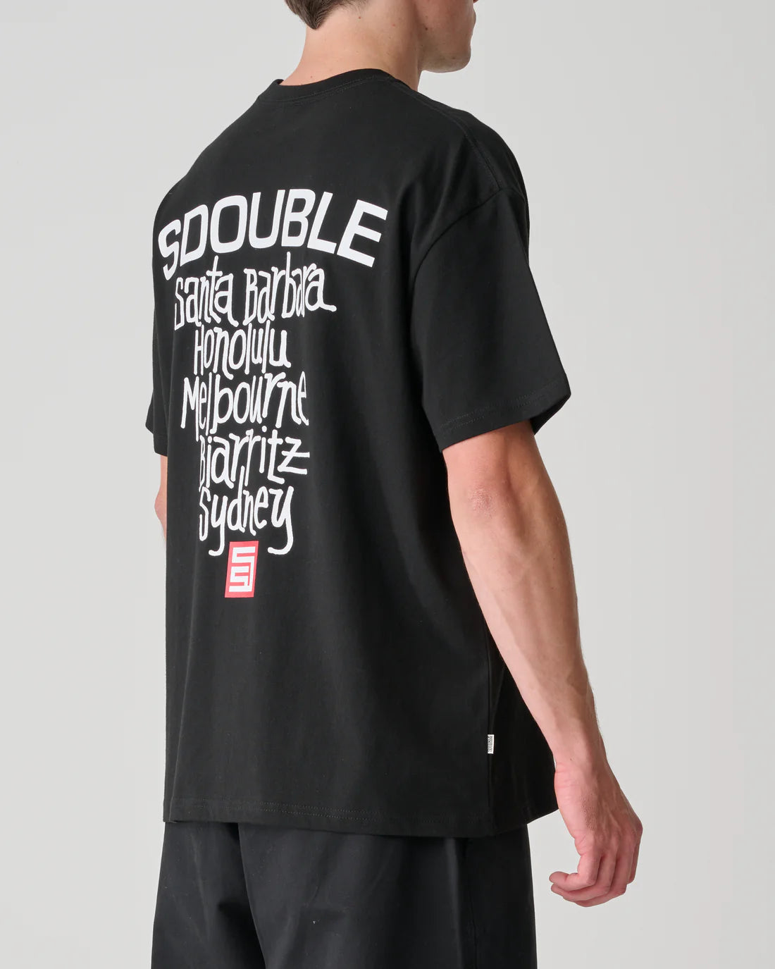 S-Double Cities SS Tee - Black - Stencil