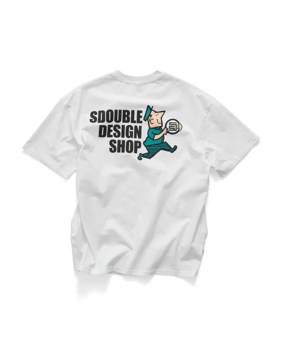 S-Double Man With Dot SS Tee - White