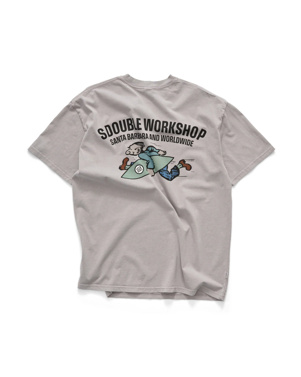 S-Double Running Man SS Tee - Pigment Rock Grey