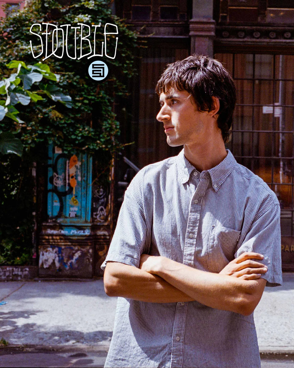 S-Double Bay Stripe SS Classic Shirt - Black/White Stripe