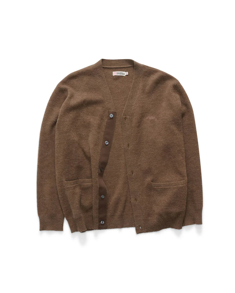 S-Double Knit Script Cardigan - Chocolate