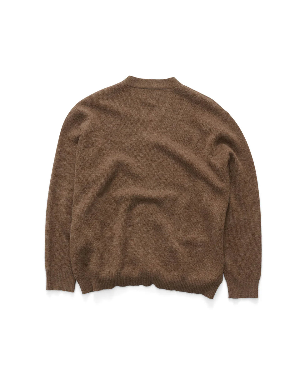 S-Double Knit Script Cardigan - Chocolate