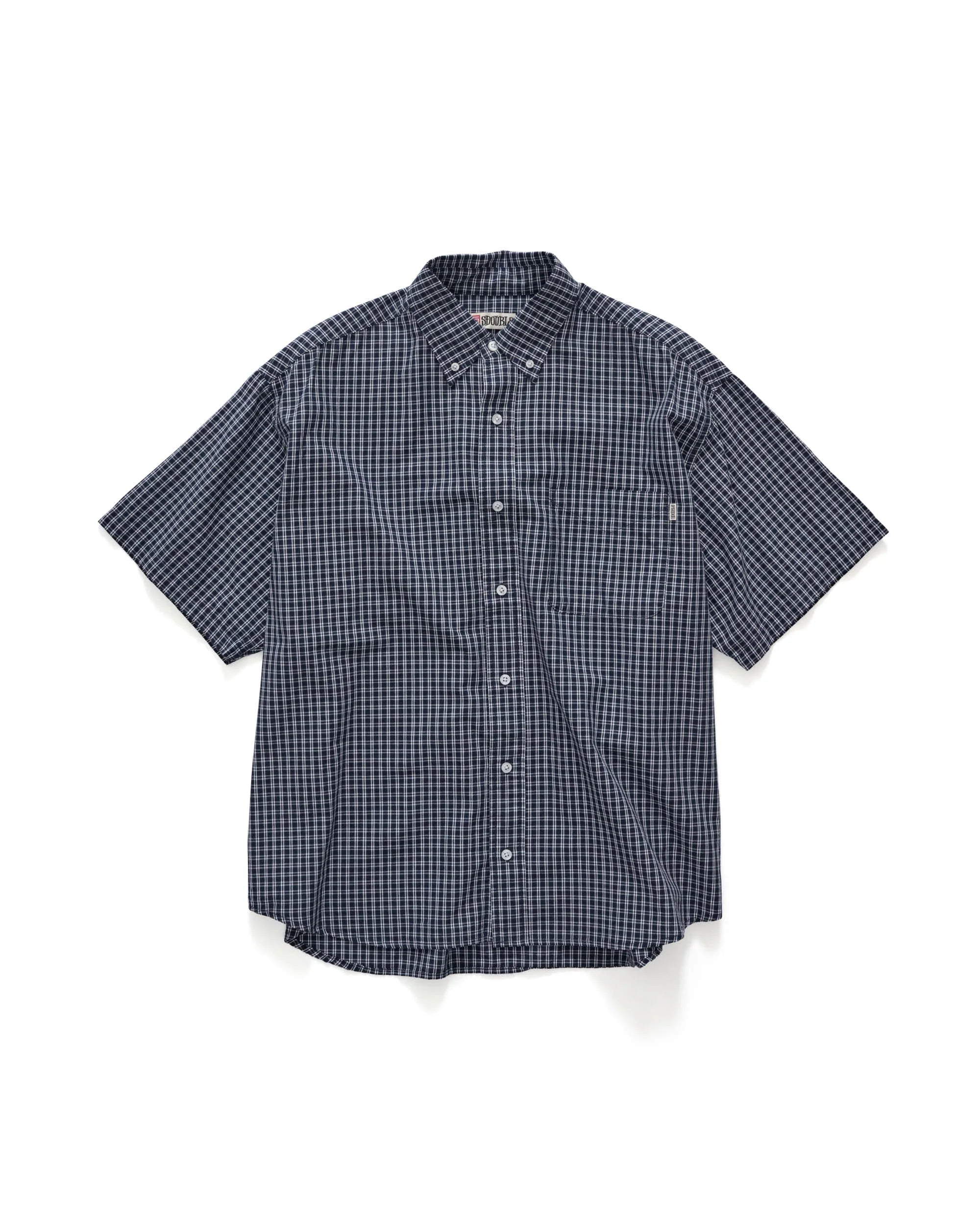 S-Double Classic Gingham S/S Shirt - Navy Check - Stencil