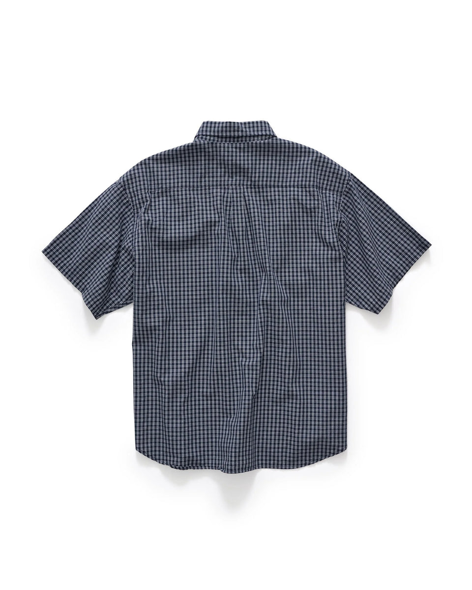 S-Double Classic Gingham S/S Shirt - Navy Check