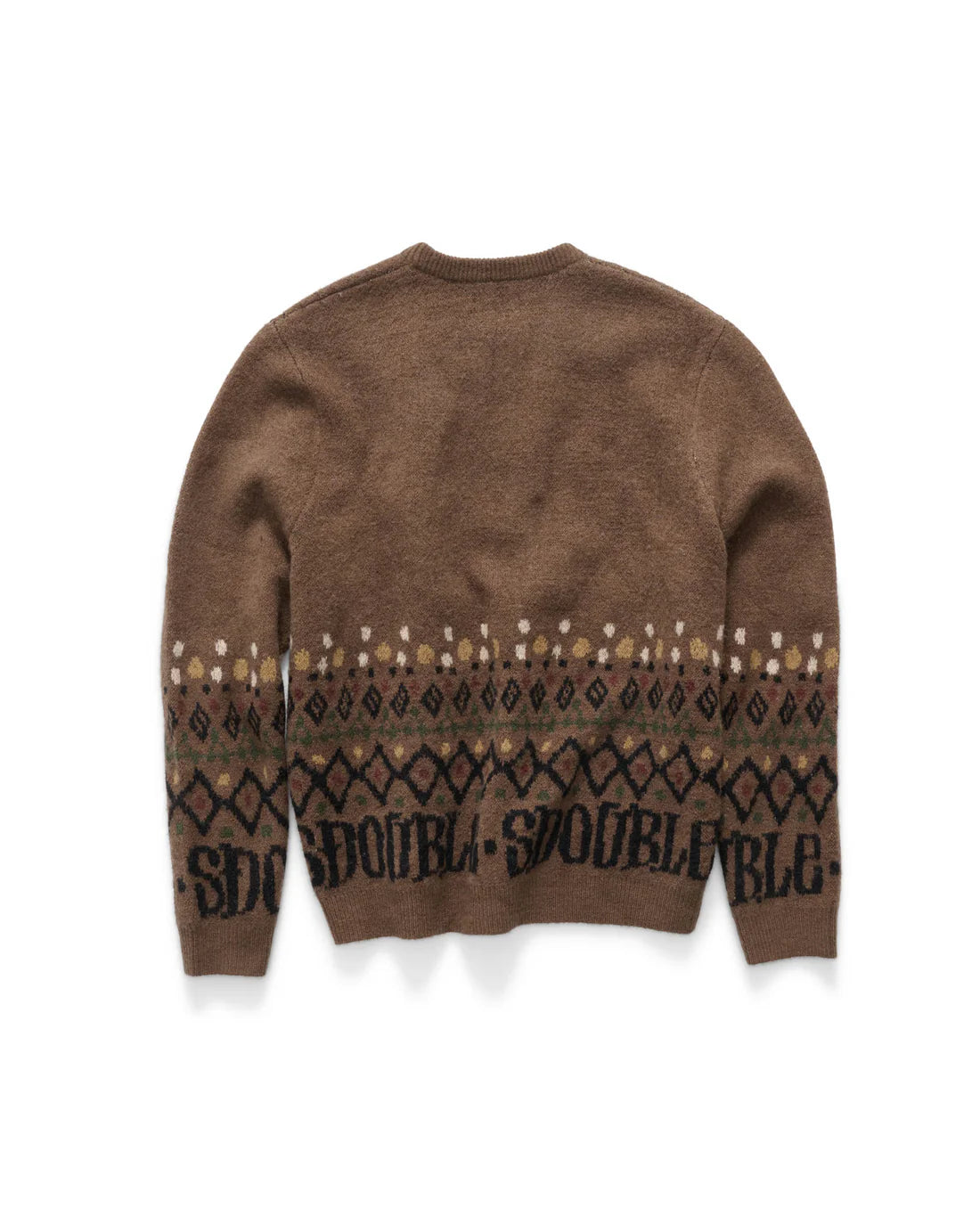 S-Double Knitted Sweater - Chocolate - Stencil